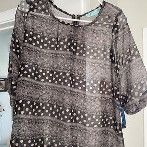 Sheer polka dot blouse